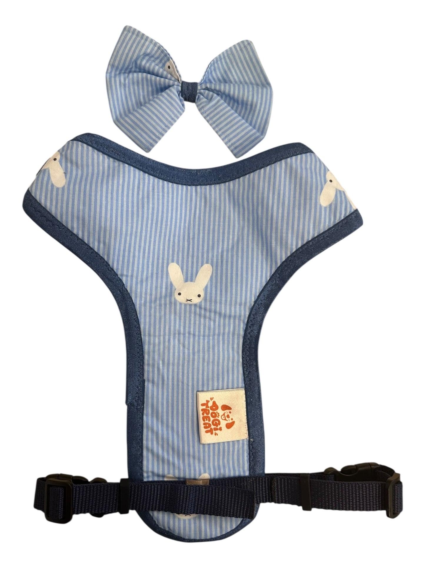 Striped Bunny Dog Harness - Adjustable, Comfortable & Stylish