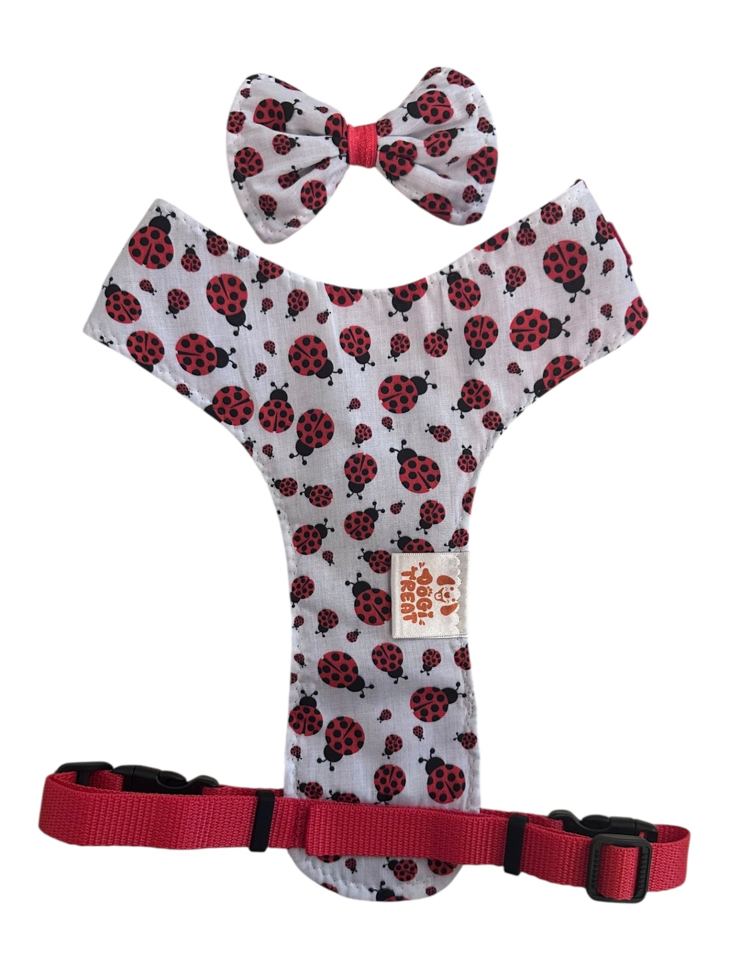 Ladybug Print Dog Harness - Adjustable, Comfortable & Stylish