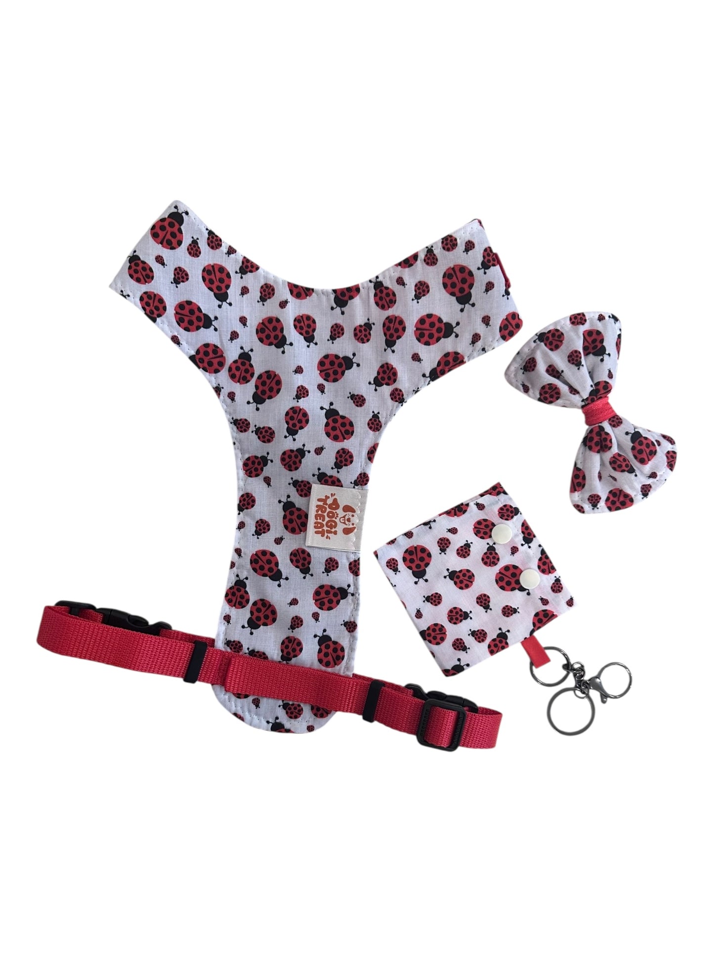 Ladybug Print Dog Harness - Adjustable, Comfortable & Stylish