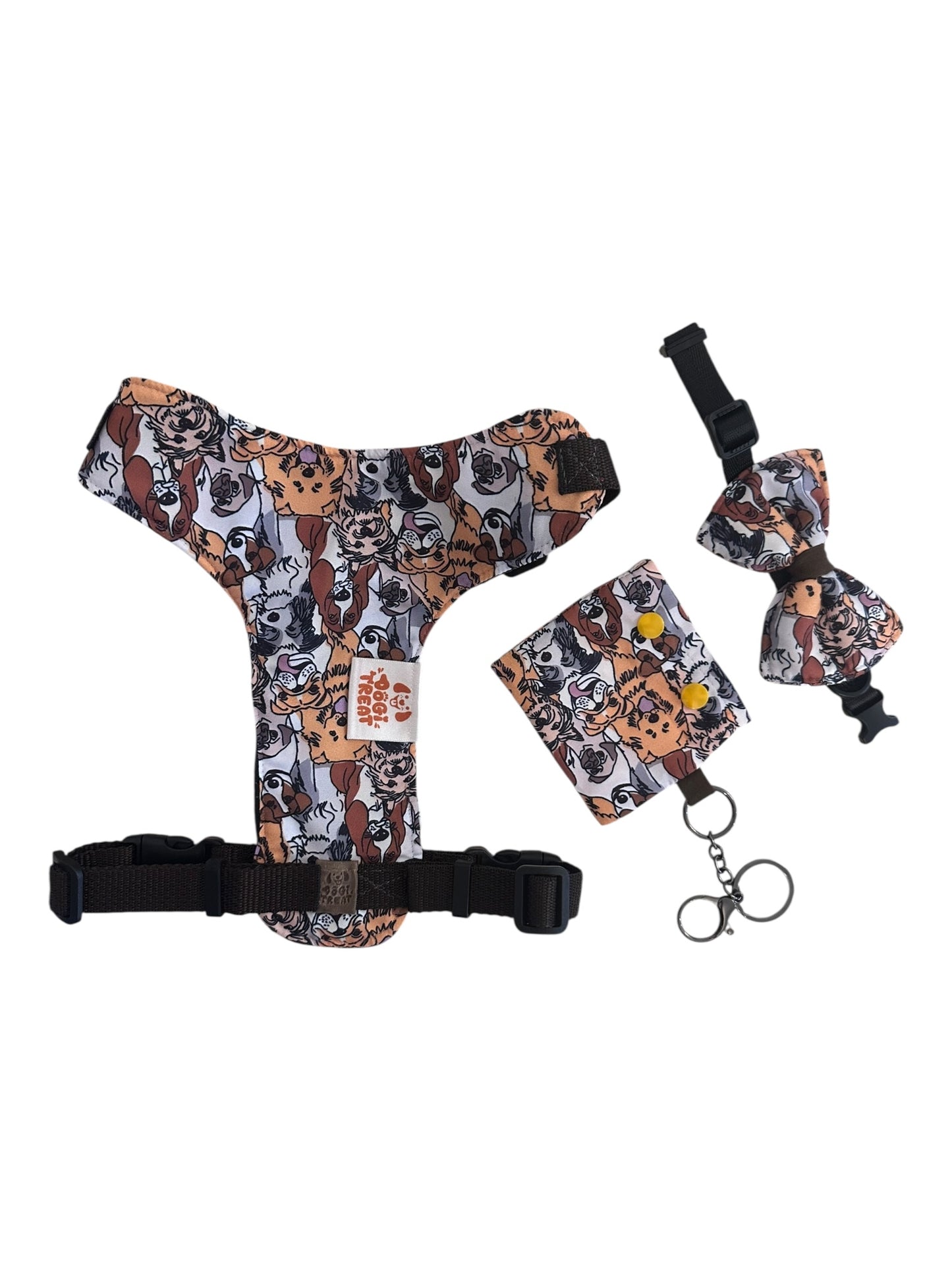 Dog Breeds Print Harness-Adjustable, Comfortable&Stylish