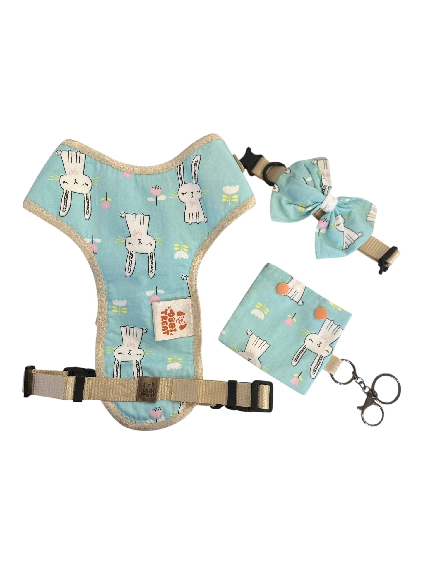 Cute Bunny Print Dog Harness – Adjustable, Comfortable & Stylish