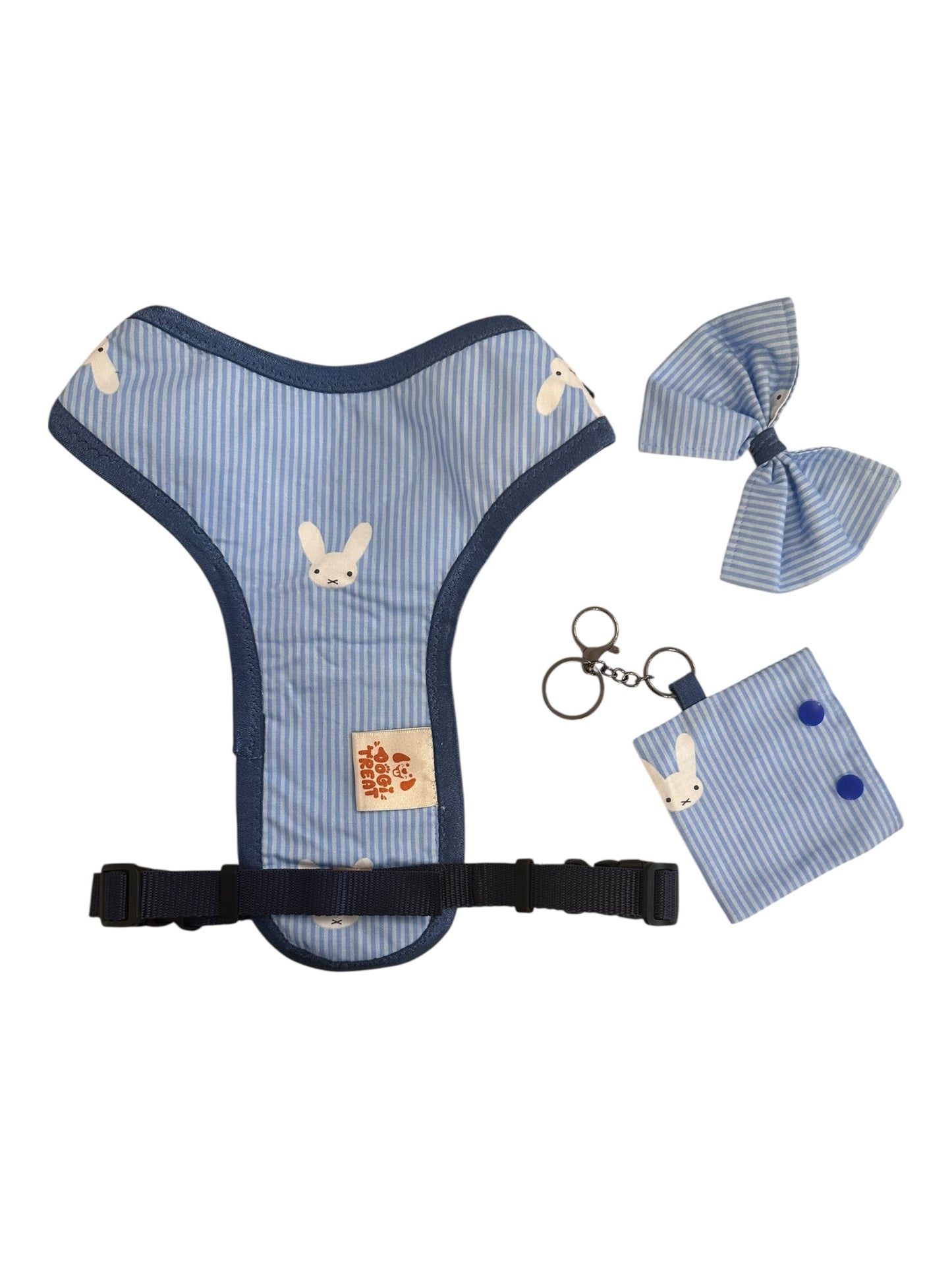 Striped Bunny Dog Harness - Adjustable, Comfortable & Stylish