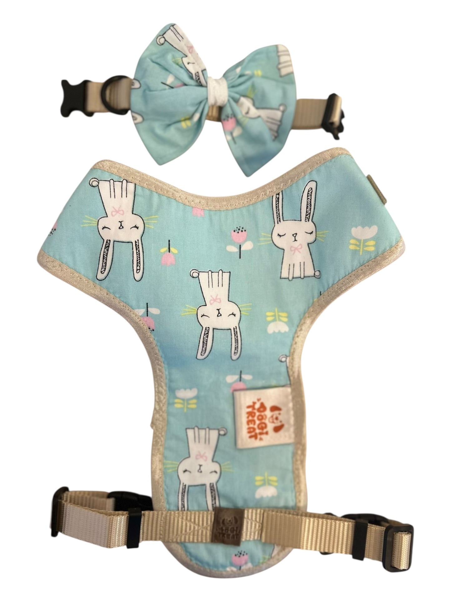 Cute Bunny Print Dog Harness – Adjustable, Comfortable & Stylish