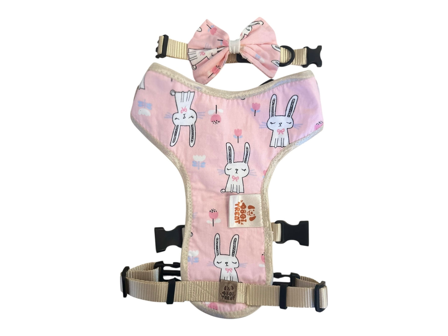 Cute Bunny Print Dog Harness – Adjustable, Comfortable & Stylish