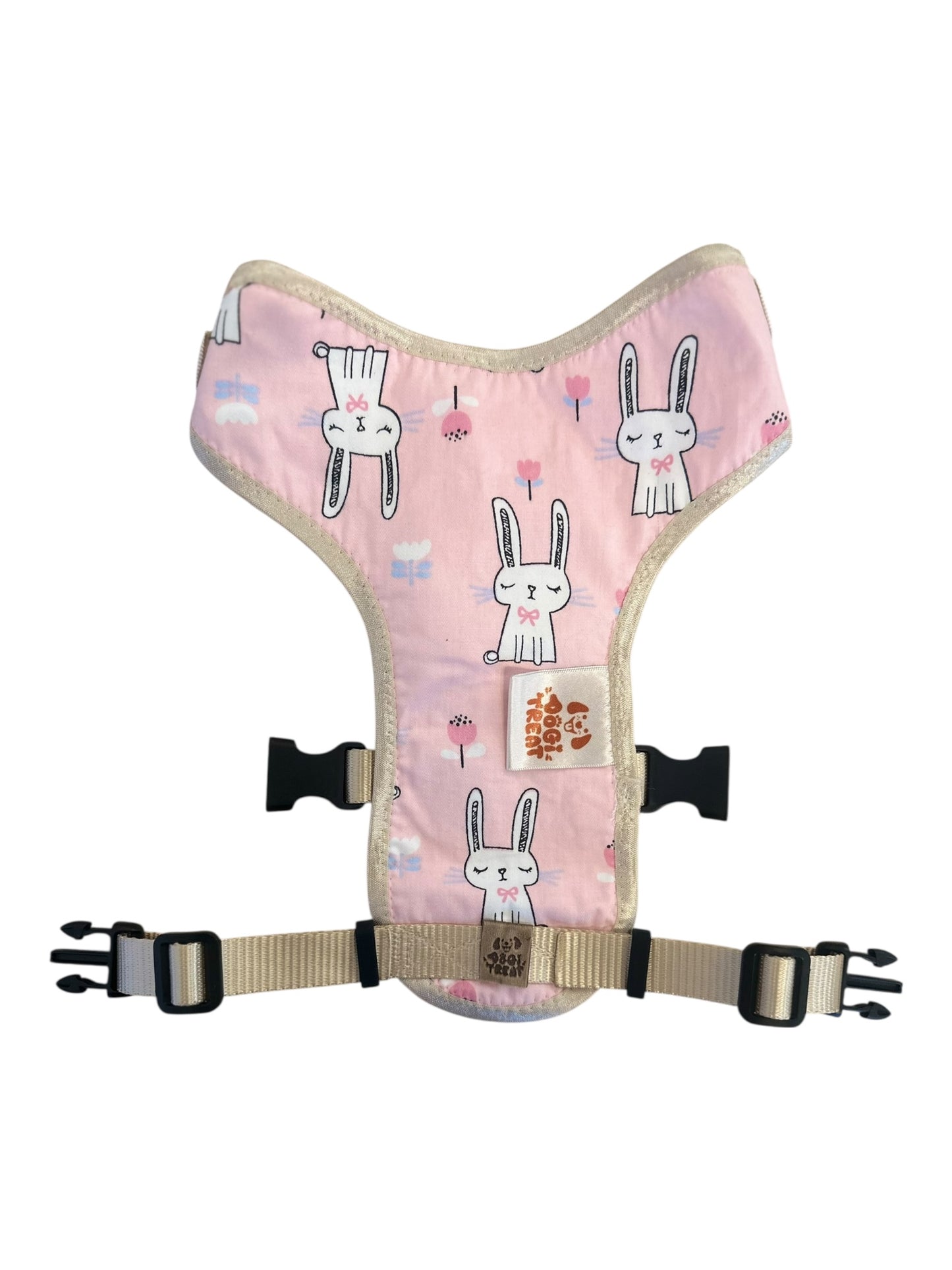 Cute Bunny Print Dog Harness – Adjustable, Comfortable & Stylish