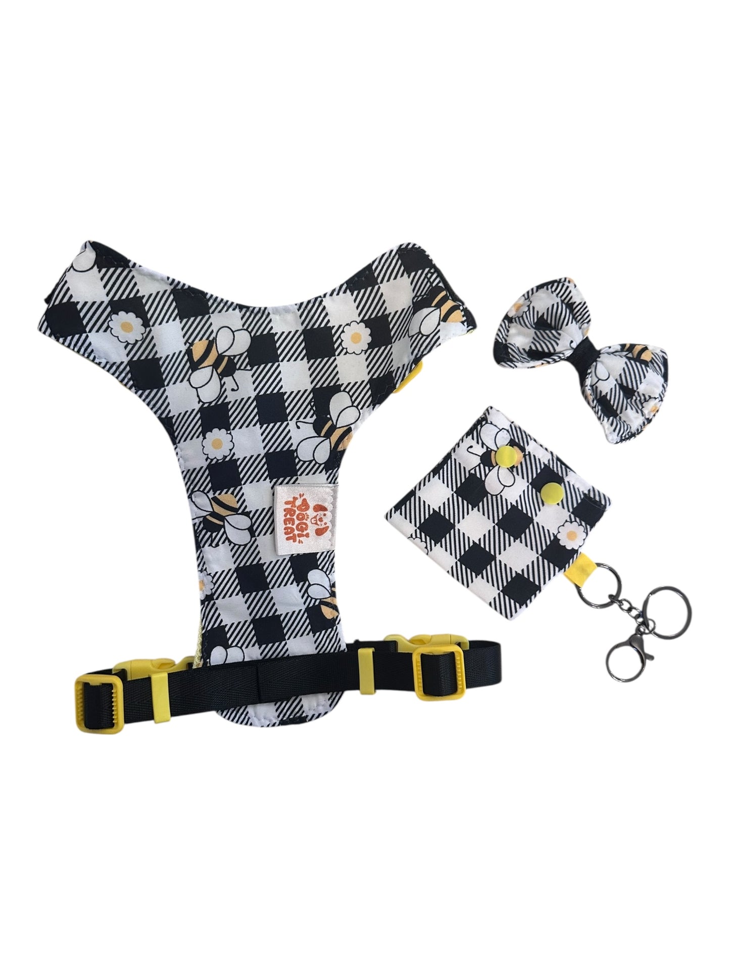 Plaid Bee & Daisy Dog Harness - Adjustable,Comfortable & Stylish