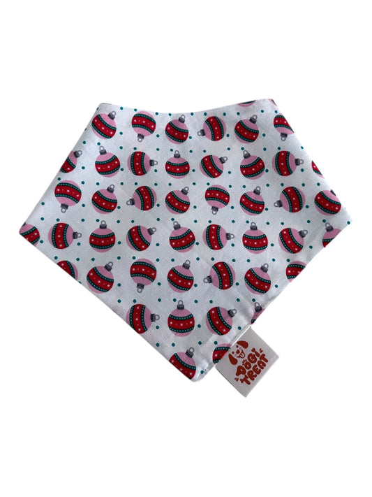 Christmas Santa Face - Green & Ornaments Bandana