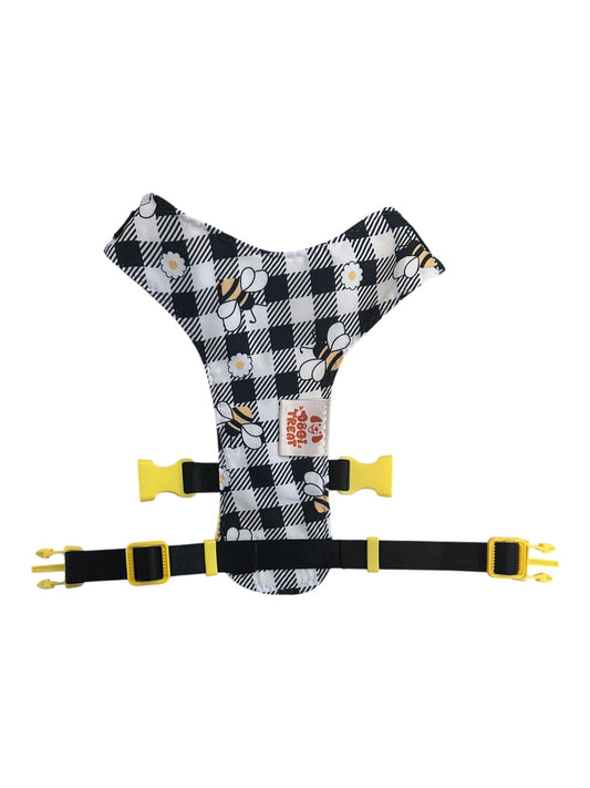 Plaid Bee & Daisy Dog Harness - Adjustable,Comfortable & Stylish