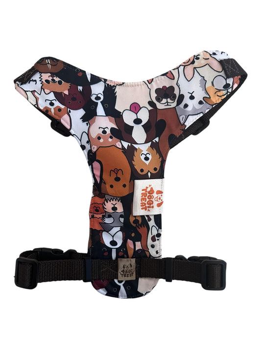 Cartoon Dogs Print Harness-Adjustable,Comfortable& Stylish