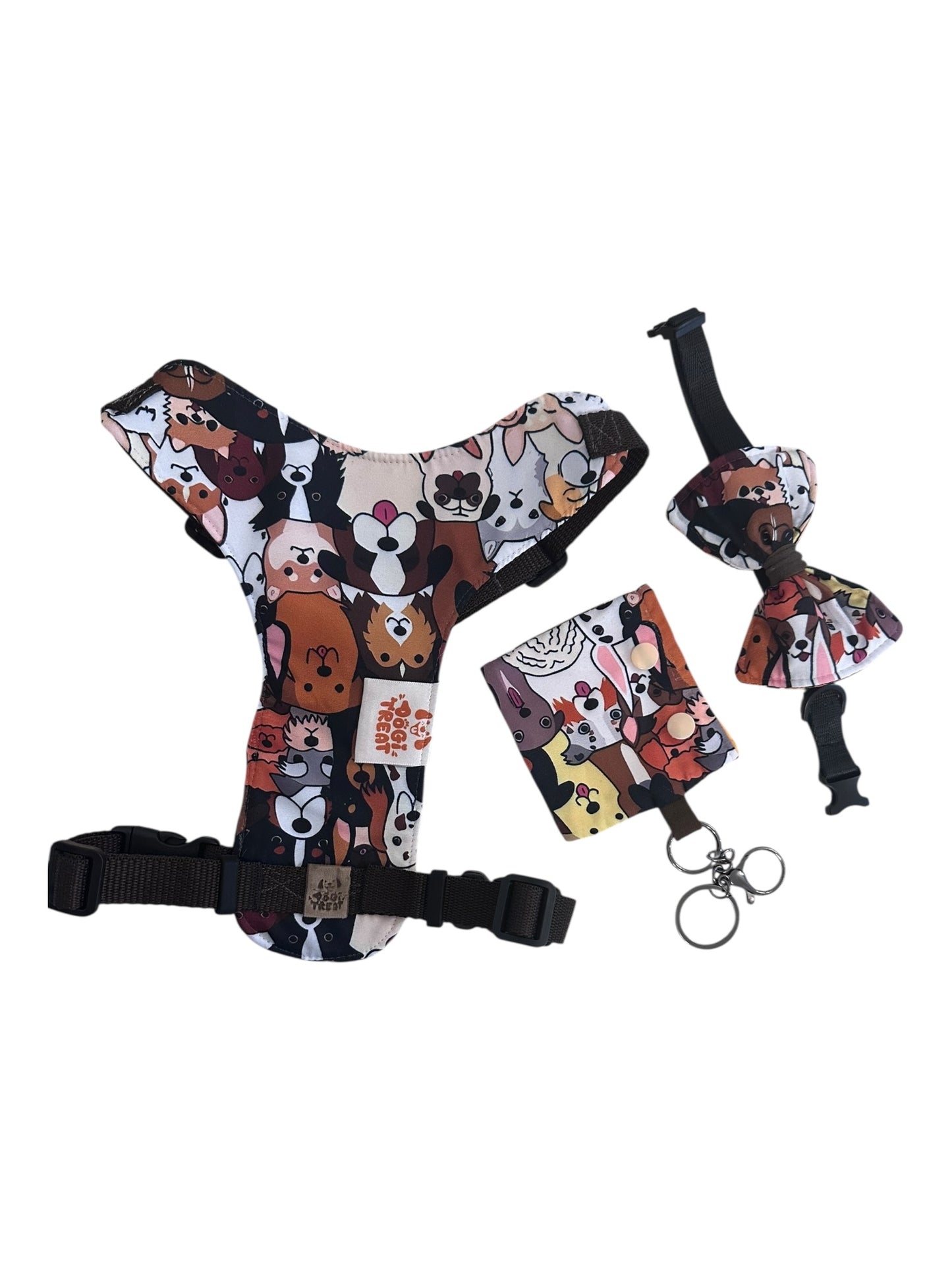 Cartoon Dogs Print Harness-Adjustable,Comfortable& Stylish