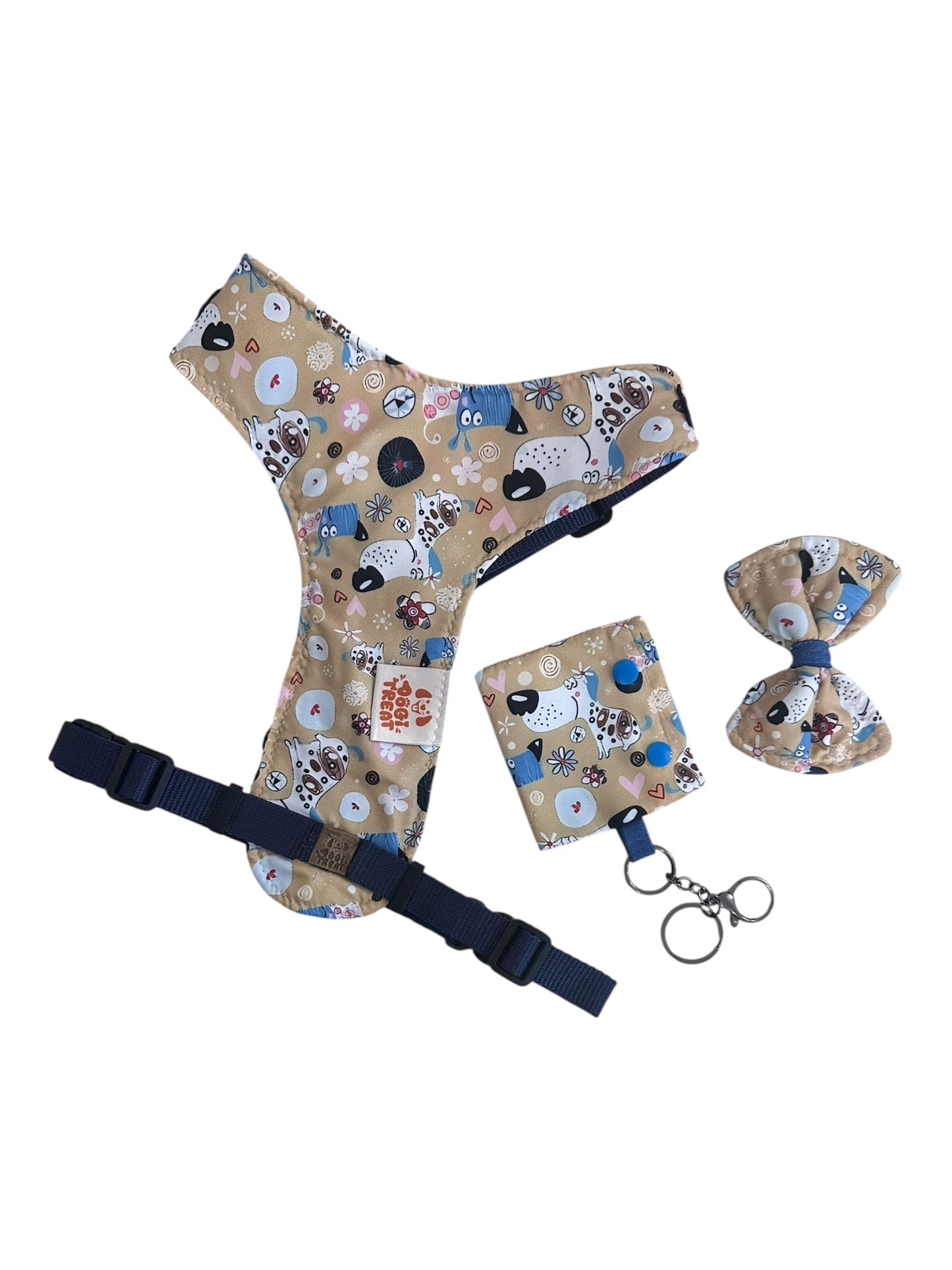 Cartoon Dog Print Harness-Adjustable, Comfortable & Stylish