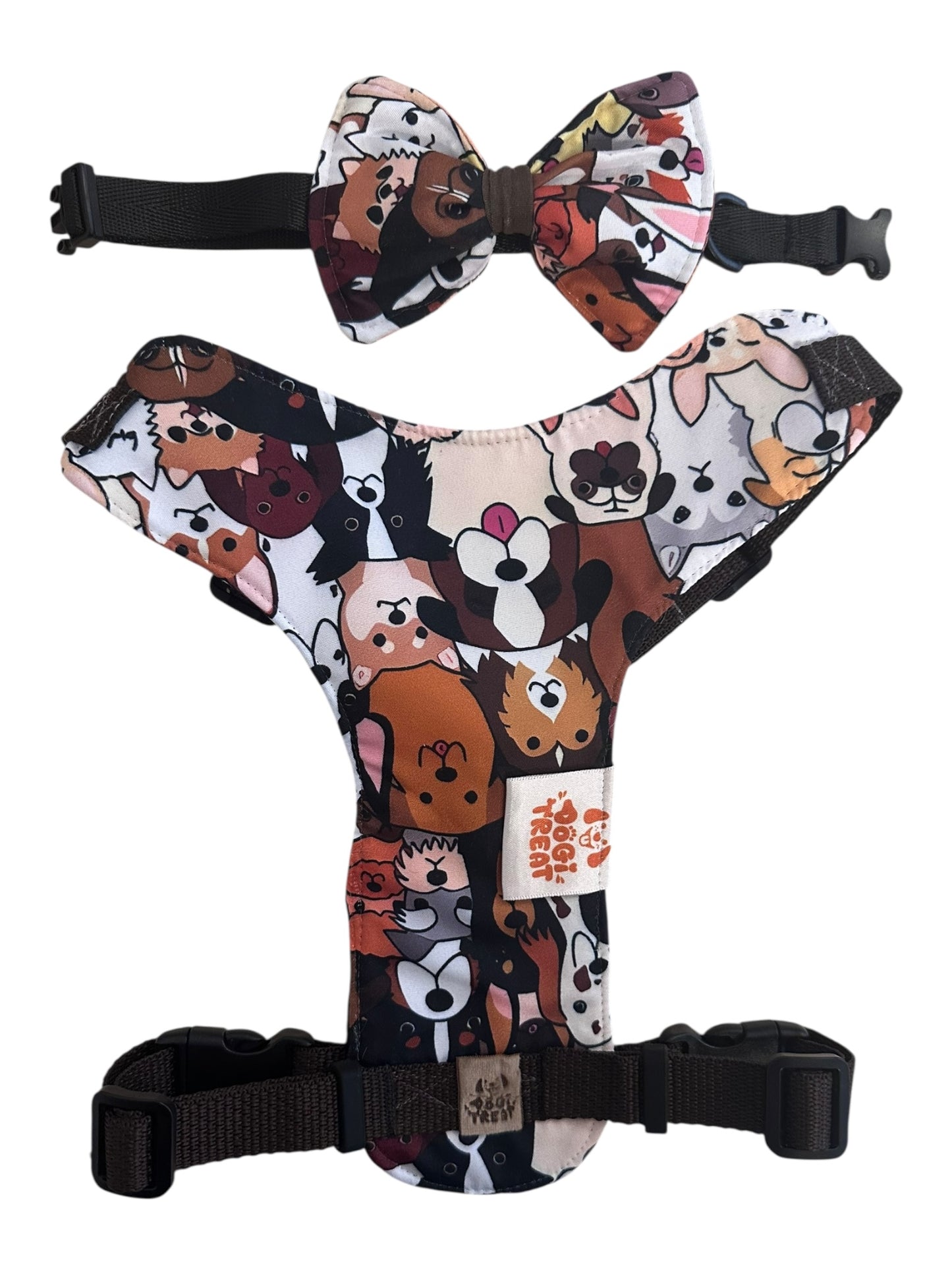 Cartoon Dogs Print Harness-Adjustable,Comfortable& Stylish