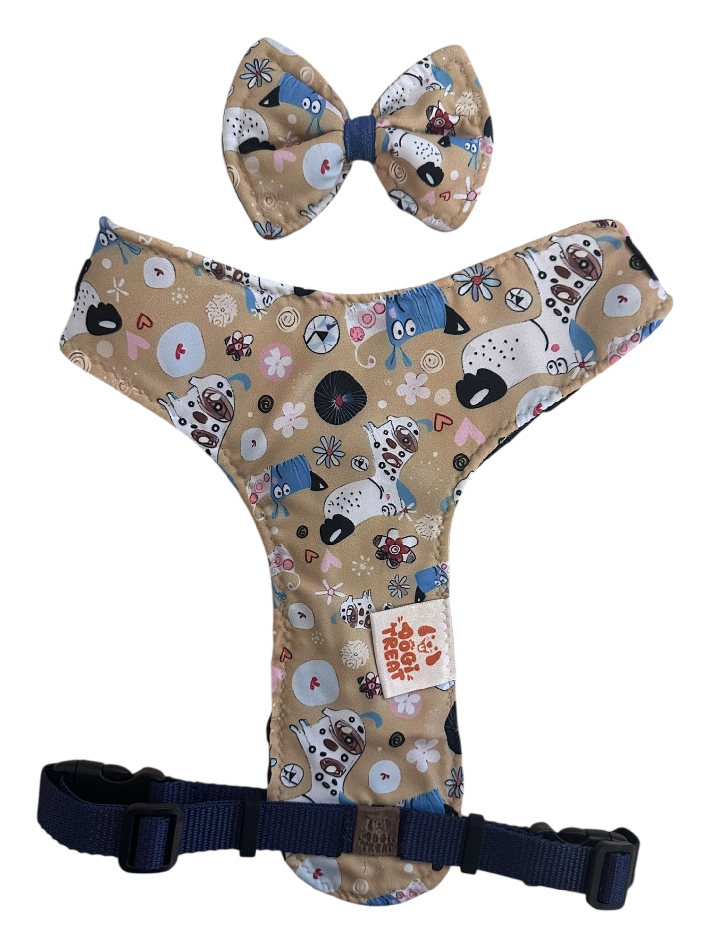Cartoon Dog Print Harness-Adjustable, Comfortable & Stylish