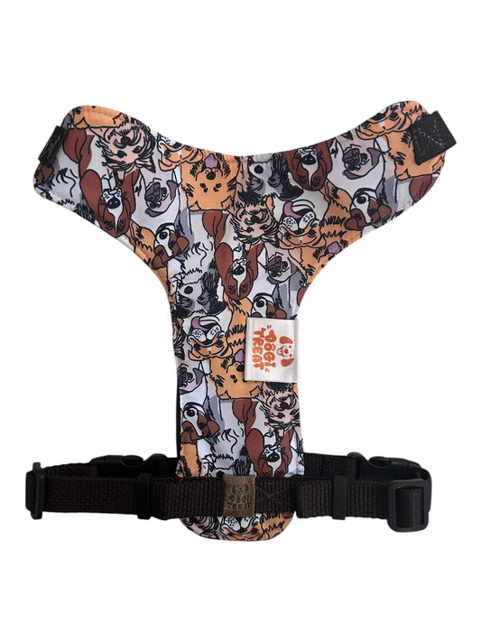 Dog Breeds Print Harness-Adjustable, Comfortable&Stylish