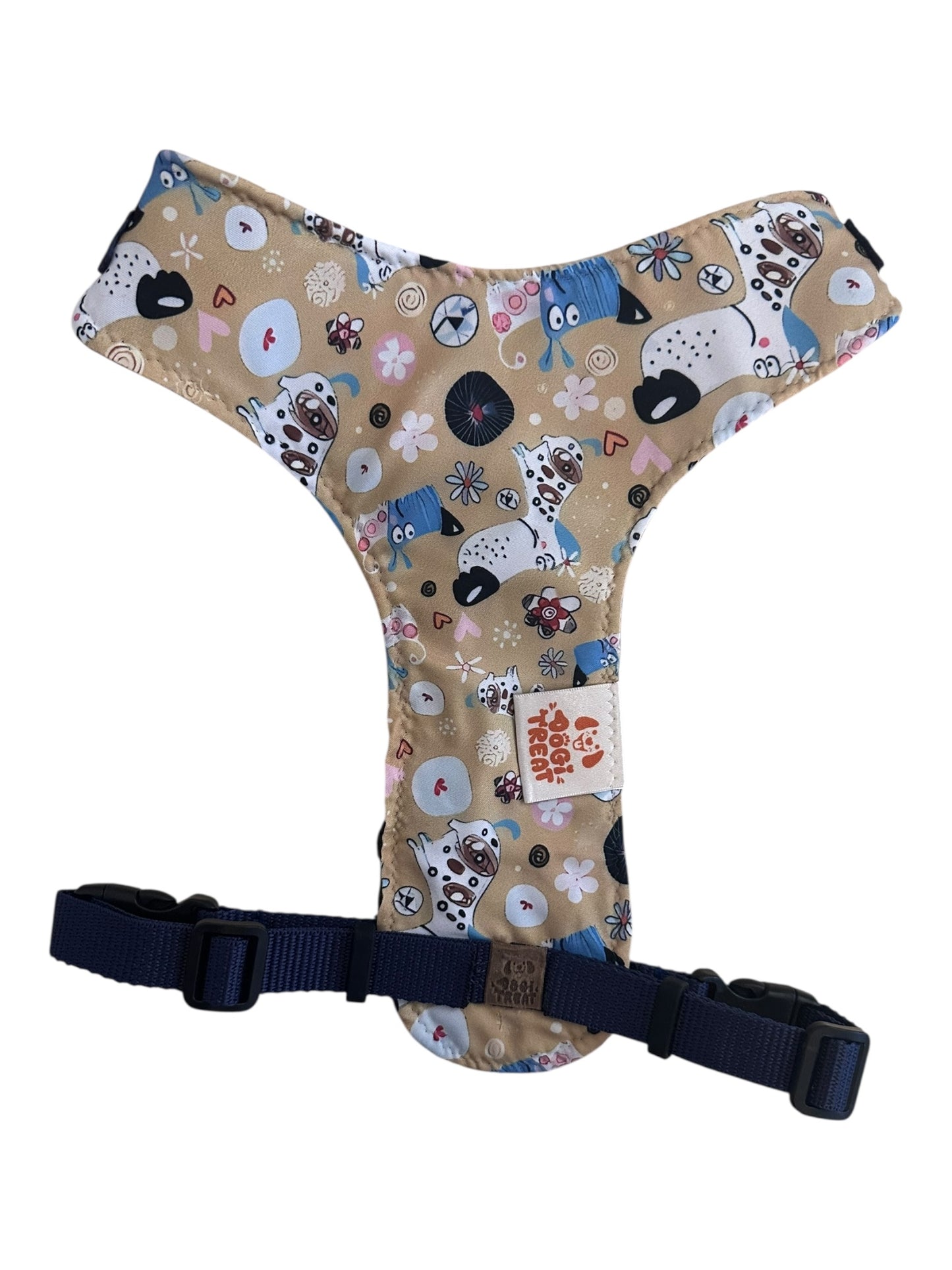 Cartoon Dog Print Harness-Adjustable, Comfortable & Stylish