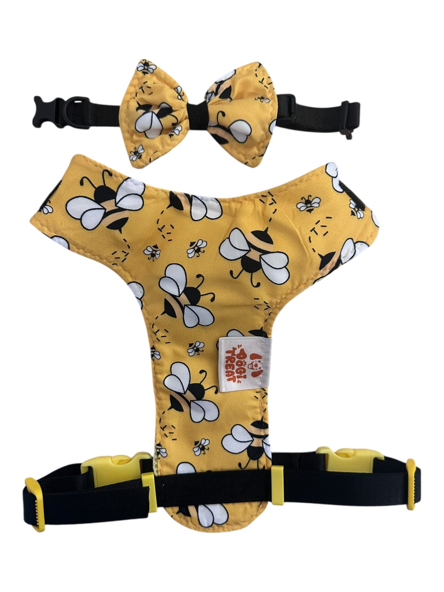 Bold Bee Print Dog Harness – Adjustable, Comfortable & Stylish