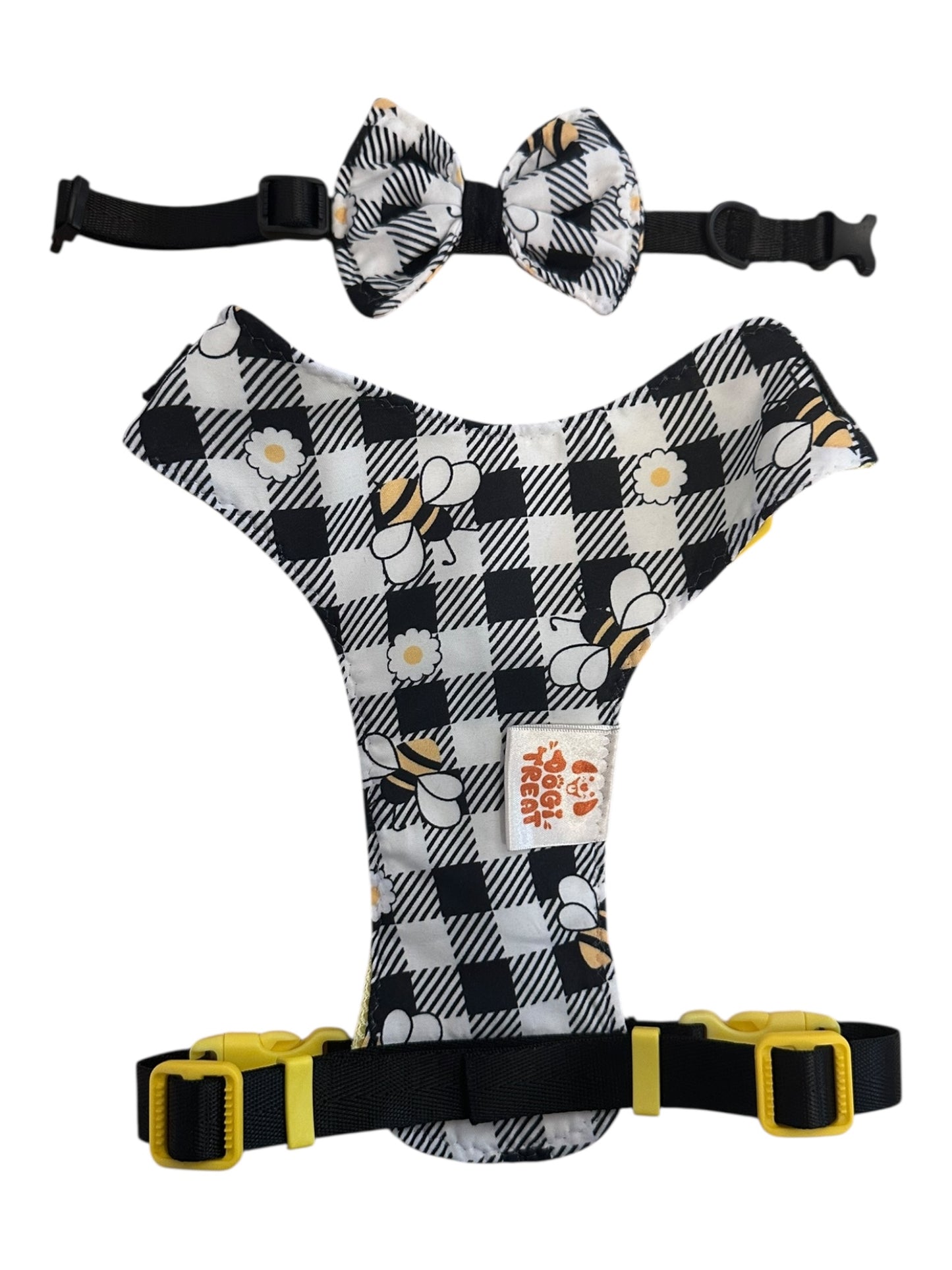 Plaid Bee & Daisy Dog Harness - Adjustable,Comfortable & Stylish
