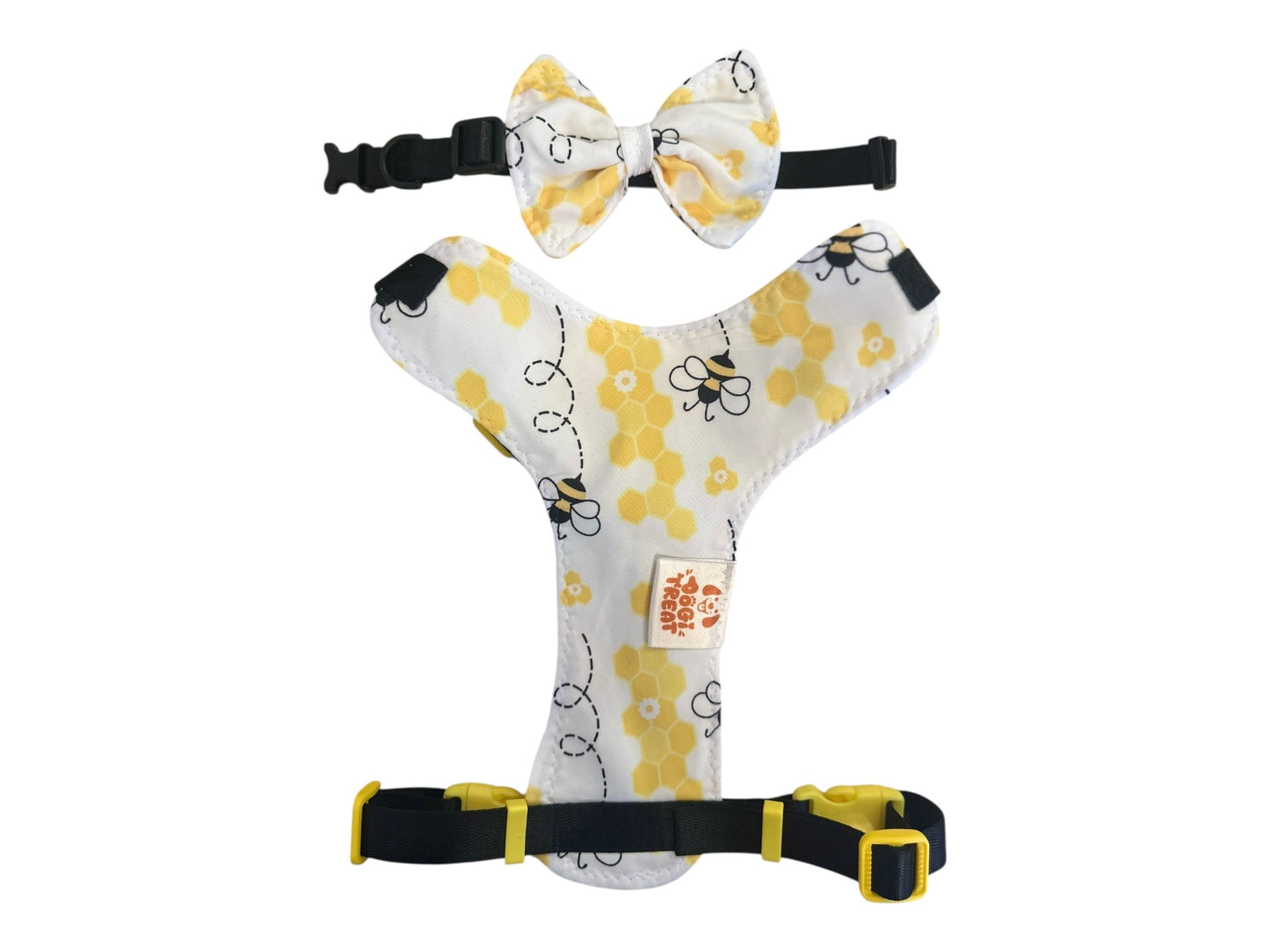 Bee Print Dog Harness – Adjustable, Comfortable & Stylish