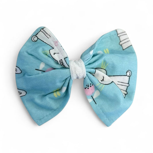 Blue Bunny Print Dog Bow Tie-Cute Collar Accessory