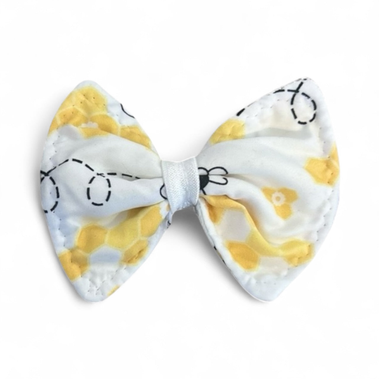 Bee Print Dog Bow Tie-Honeycomb Yellow Collar Accessory