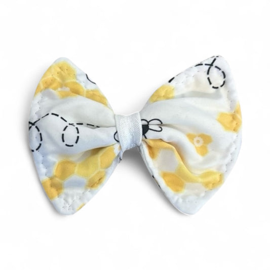 Bee Print Dog Bow Tie-Honeycomb Yellow Collar Accessory