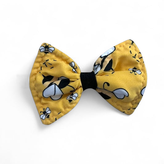 Yellow Bee Print Dog Bow Tie-Cute Bumblebee Collar Accessory