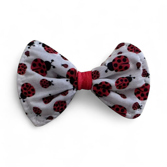 Red Ladybug Dog Bow Tie-Polka Dot Insect Print Collar Accessory