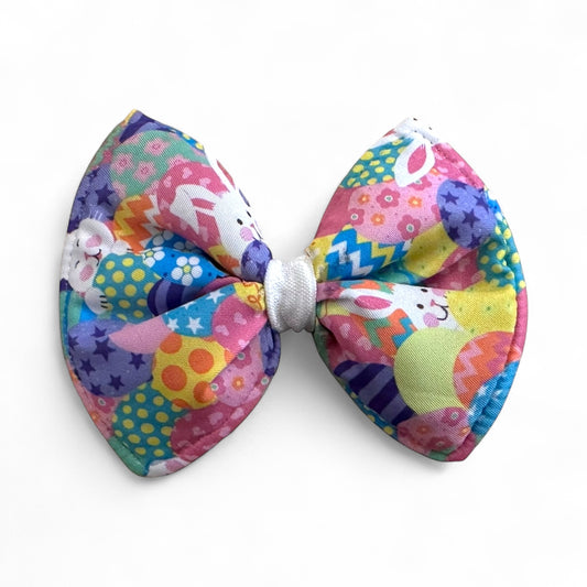 Easter Bunny Dog Bow Tie-Colorful Egg Print Collar Accessory