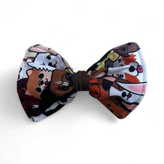 Cartoon Dog Faces Bow Tie-Colorful Pet Collar Accessory
