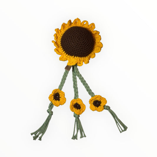 Handmade Crochet Sunflower Toy for Dogs & Cats