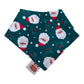 Christmas Santa Face - Green & Ornaments Bandana