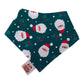 Christmas Santa Face - Greenand Candy Cane Bandana