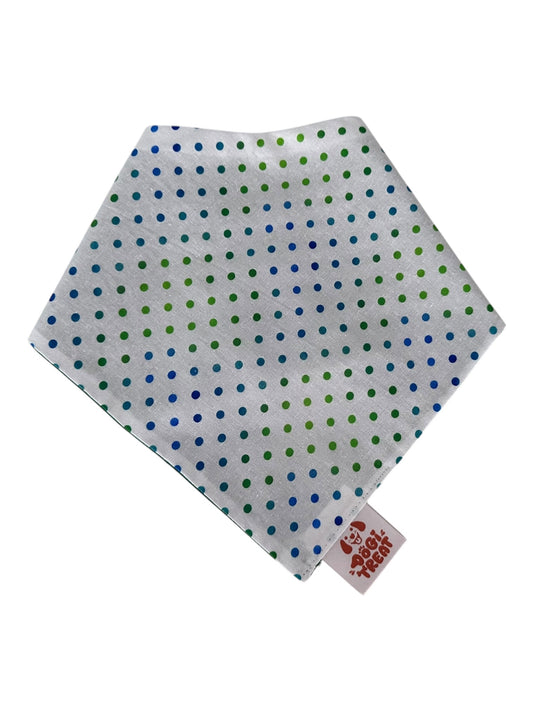 Polka Dots - Green and Blue Bandana